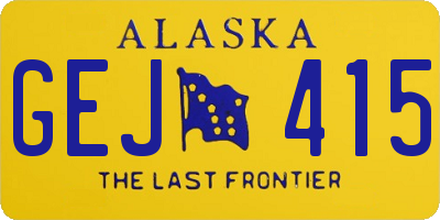 AK license plate GEJ415