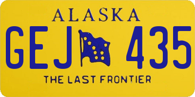 AK license plate GEJ435