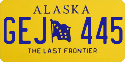 AK license plate GEJ445