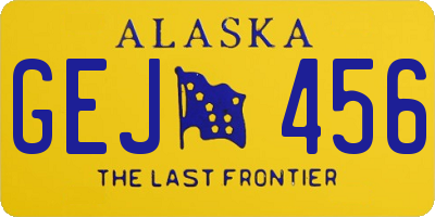 AK license plate GEJ456