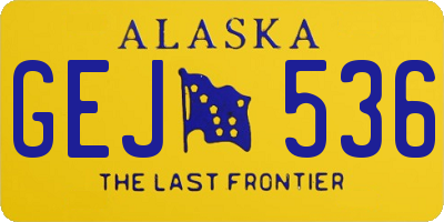 AK license plate GEJ536