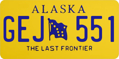 AK license plate GEJ551