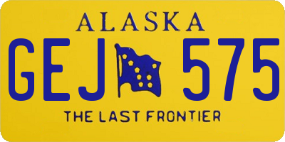 AK license plate GEJ575