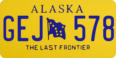 AK license plate GEJ578