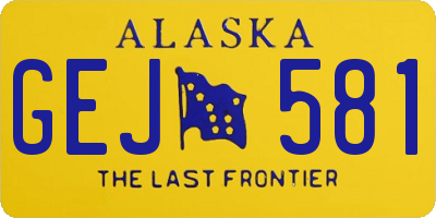 AK license plate GEJ581