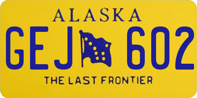 AK license plate GEJ602