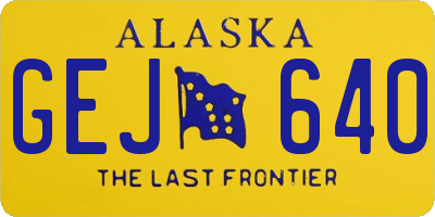 AK license plate GEJ640