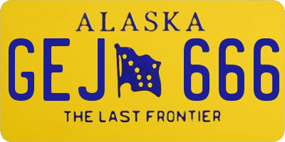 AK license plate GEJ666