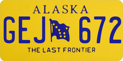 AK license plate GEJ672