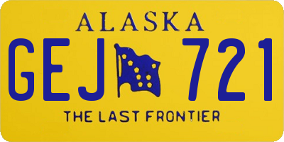 AK license plate GEJ721