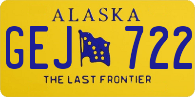 AK license plate GEJ722