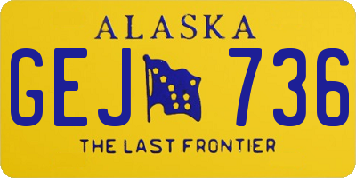 AK license plate GEJ736