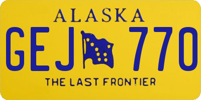 AK license plate GEJ770