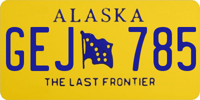 AK license plate GEJ785