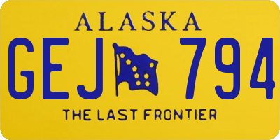 AK license plate GEJ794