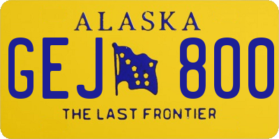 AK license plate GEJ800