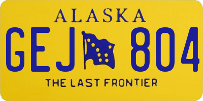 AK license plate GEJ804