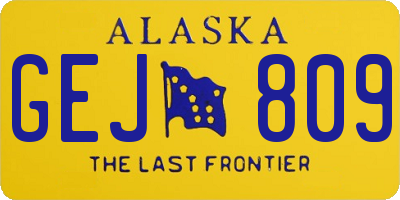 AK license plate GEJ809
