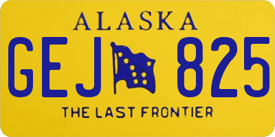 AK license plate GEJ825