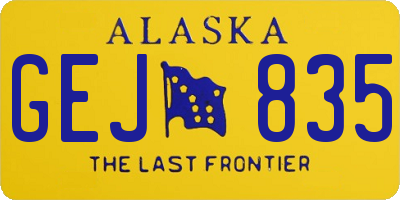 AK license plate GEJ835