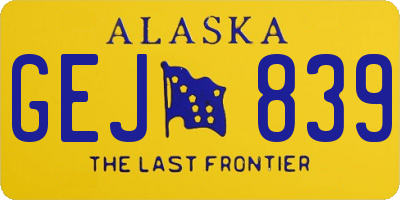 AK license plate GEJ839