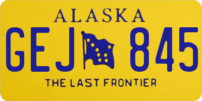 AK license plate GEJ845