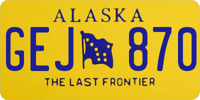 AK license plate GEJ870