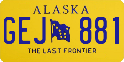 AK license plate GEJ881