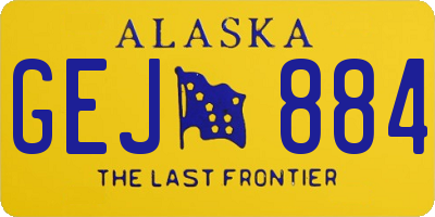 AK license plate GEJ884