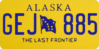 AK license plate GEJ885