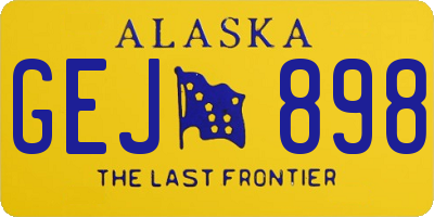 AK license plate GEJ898