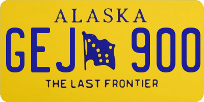 AK license plate GEJ900