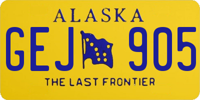 AK license plate GEJ905