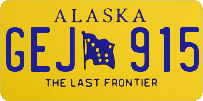 AK license plate GEJ915