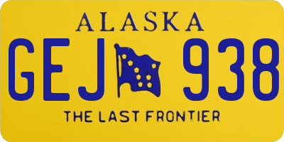 AK license plate GEJ938