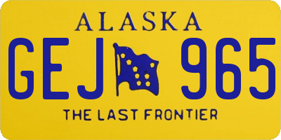 AK license plate GEJ965