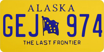 AK license plate GEJ974