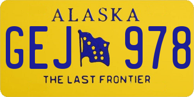 AK license plate GEJ978