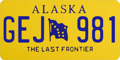 AK license plate GEJ981