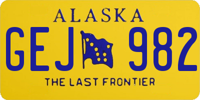 AK license plate GEJ982