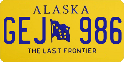 AK license plate GEJ986