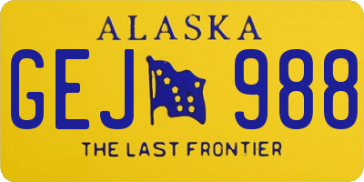 AK license plate GEJ988