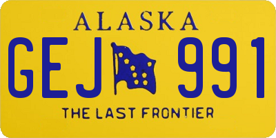 AK license plate GEJ991