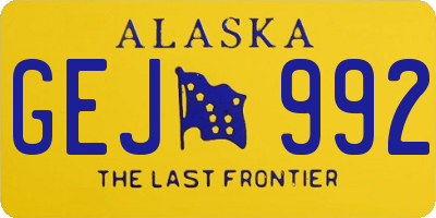 AK license plate GEJ992