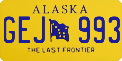 AK license plate GEJ993
