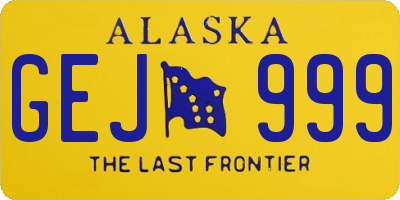 AK license plate GEJ999