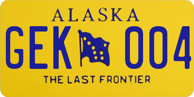 AK license plate GEK004