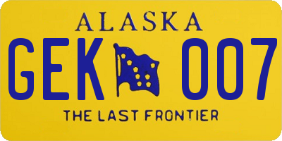 AK license plate GEK007