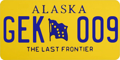AK license plate GEK009