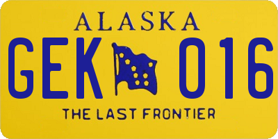 AK license plate GEK016